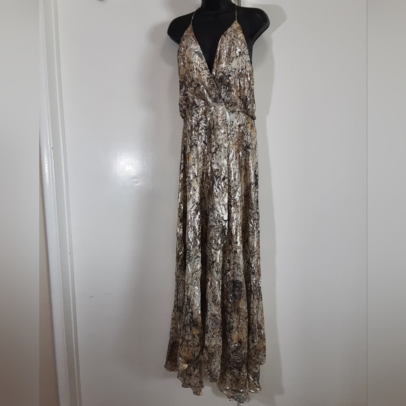 Haute Hippie Dresses & Skirts - Haute Hippie Gold and Metallic Maxi Dress